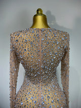 Sparkling Diamond Elegant Party Short Dress Celebrity Evening Party Prom Dress Nightclub Stage Outfit Luxury Birthday Dress