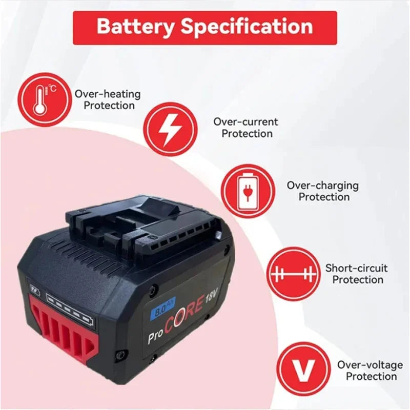 Replace brand new and original high power replacement battery, for Bosch ProCORE 18V cordless tools BAT609 BAT618 GBA18V 21700