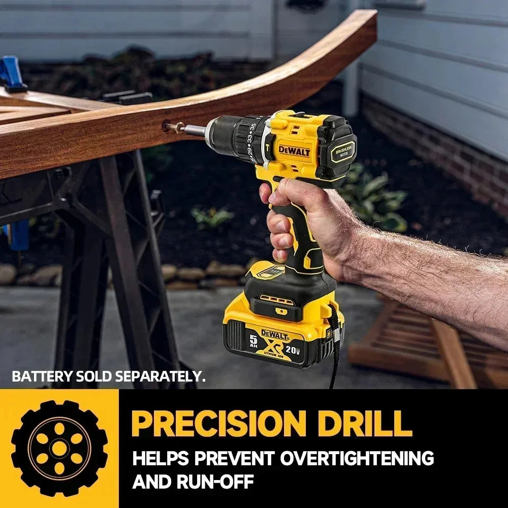 DEWALT DCD805 20V Brushless Cordless Impact Drill Electric Screwdriver 2AH 6AH Li-ion Battery Charger Full Combo Kit