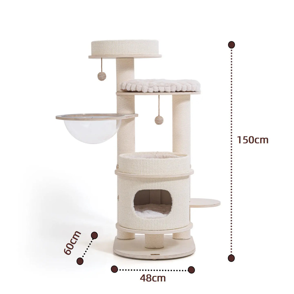Nordic Minimalist Cat Tree Modern Solid Wood Space-Saving Cat Tree Toy Comfortable Furniture & Scratchers Rascador Gatos FYCT