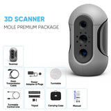 3DMakerpro Mole Premium Handheld 3D Scanner for 3D Printer 0.05mm Accuracy & 0.1mm Resolution 10FPS Scanning Black Objects