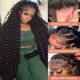 13x4 13x6 HD Transparent Lace Deep Wave Frontal Wig 40-42Inch