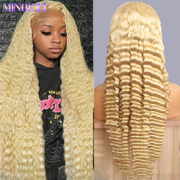 30 Inch 613 Lace Front Wig Human Hair Blonde Wig Human Hair 613 Deep
