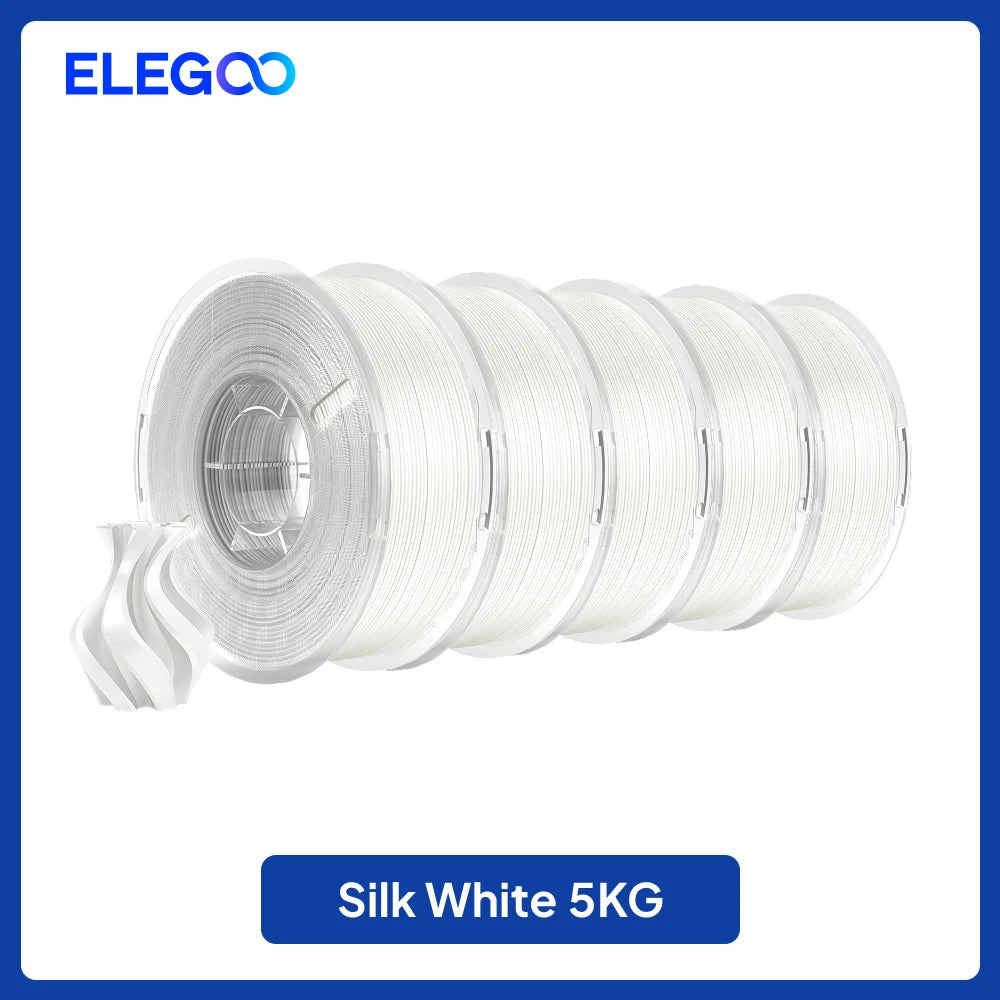 ELEGOO 5KG/10KG 1.75mm Silk PLA Filament,3D Printer Filament 1kg Gold Silver Fits for Most FDM 3D Printers