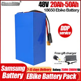 Electric Bicycle 48V 750w Li-ion Battery 20ah 1000w Akku 14 30ah 40ah 1500w Bateria Para 35 50ah 2000w Litio Electric Bike Accu