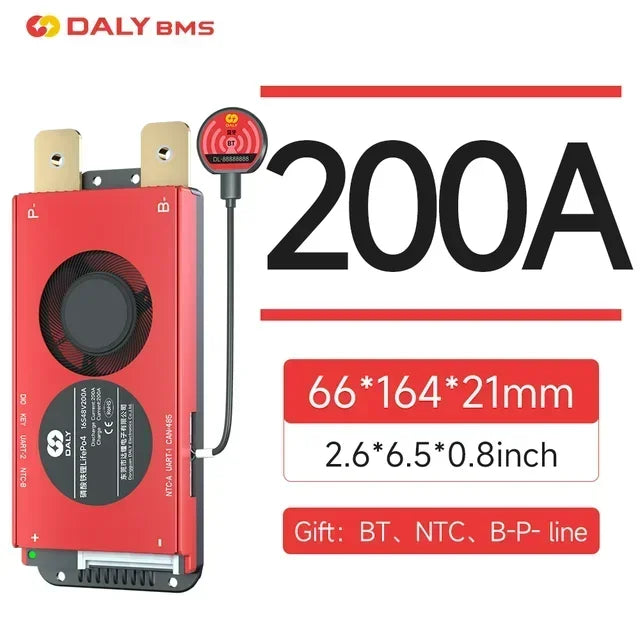 12V~72V Daly Smart Li-ion LiFePO4 BMS 3S 4S 7S 8S 10S 12S 13S 14S 15S 16S 17S 20S 24S 40A To 500A Bluetooth APP Double UART