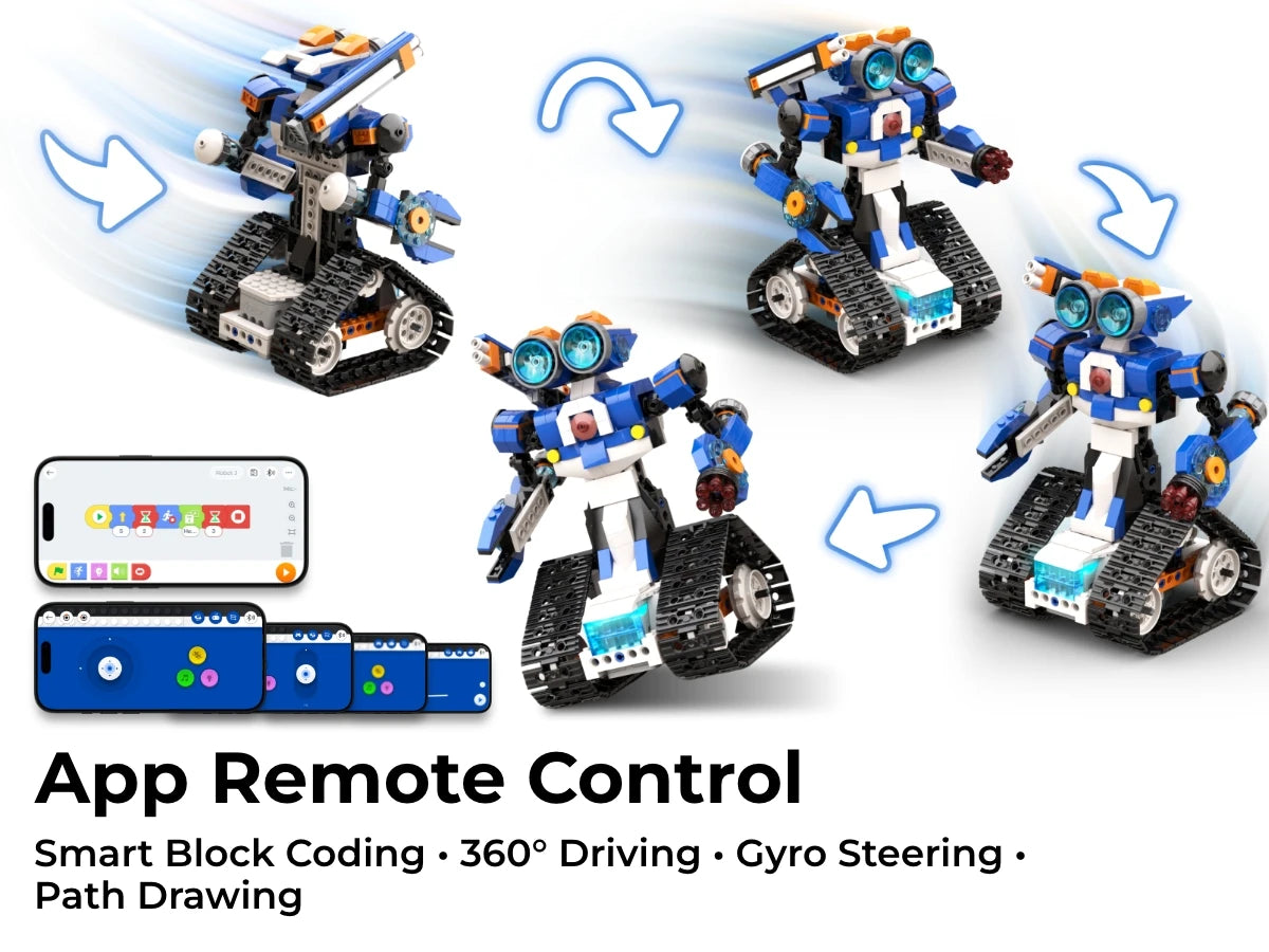 APITOR Building Blocks MIT APP Control Scratch Programmable Monster Robot Car Building Blocks STEM Electric DIY Coding Toy Birthday Gift For Children
