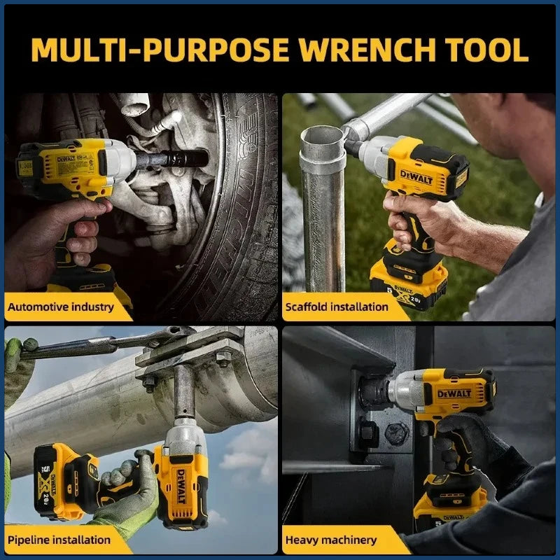 DeWalt  Brushless Electric DCF892 Wrench 1/2Inch High Torque 3 Speed Impact Driver Auto Repair Power Tools