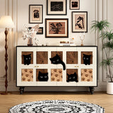 -*French side cabinet solid wood entrance entrance shoe cabinet integrated living room wall storage table