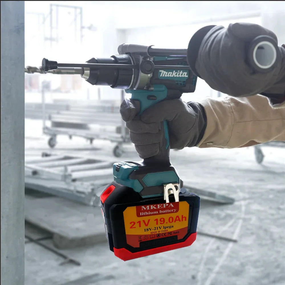 21V 19.0Ah 5S3P New Enhanced Large Capacity Electric Tool Battery Replacement, Suitable for Makita Electric Screwdriver Drill