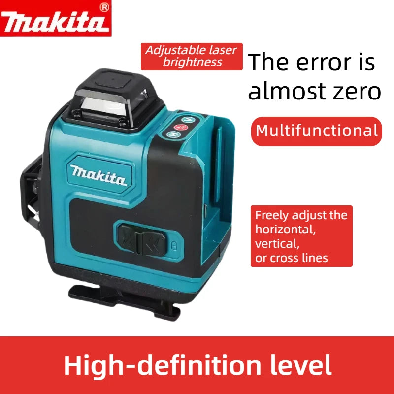Makita 3D/4D 360° Green Laser Level: High Precision Horizontal/Vertical Construction Tool