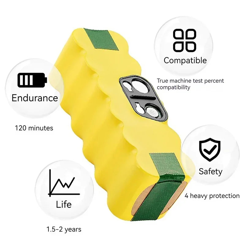 14.4V 3000mAh 4500mAh 6000mAh Sweeper Battery, for the full range of iRobot sweepers，For iRobot 770 860 620 780 880 870,ect