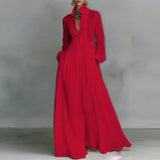 Bohemian Stand Collar Button Maxi Shirt Dress Woman Elegant High Waist Solid Party Dress Spring Long Sleeve Loose Casual Dresses