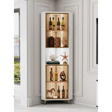 Corner Cabinet with Light Solid Wood Living Room Corner Corner Cabinet Display Bookcase Storage Triangle Cabinet Dining
