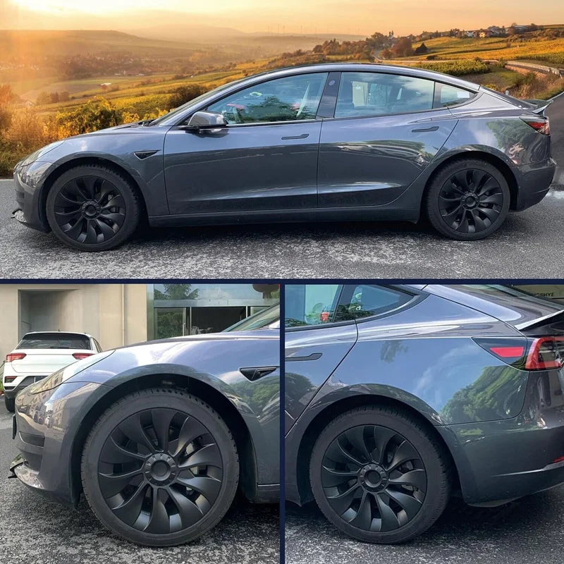 4PCS Hub Cap Car for Tesla Model 3 18 Inch Wheel Cap Replacement Automobile Wheel Hubcap Full Rim Cover Accessories 2018-2023