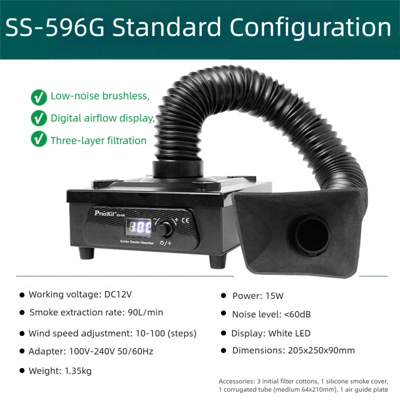 3-layer Filter Solder Smoke Purifier Desktop Smoke Fume Extractor for Solder Laser Marking Purification Smoking Air Purifier