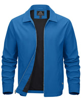 Men's Lightweight Windbreaker Jacket Full Zip Casual Jacket Water-Repellent Coat with Zip Pockets Golf Work Outdoor