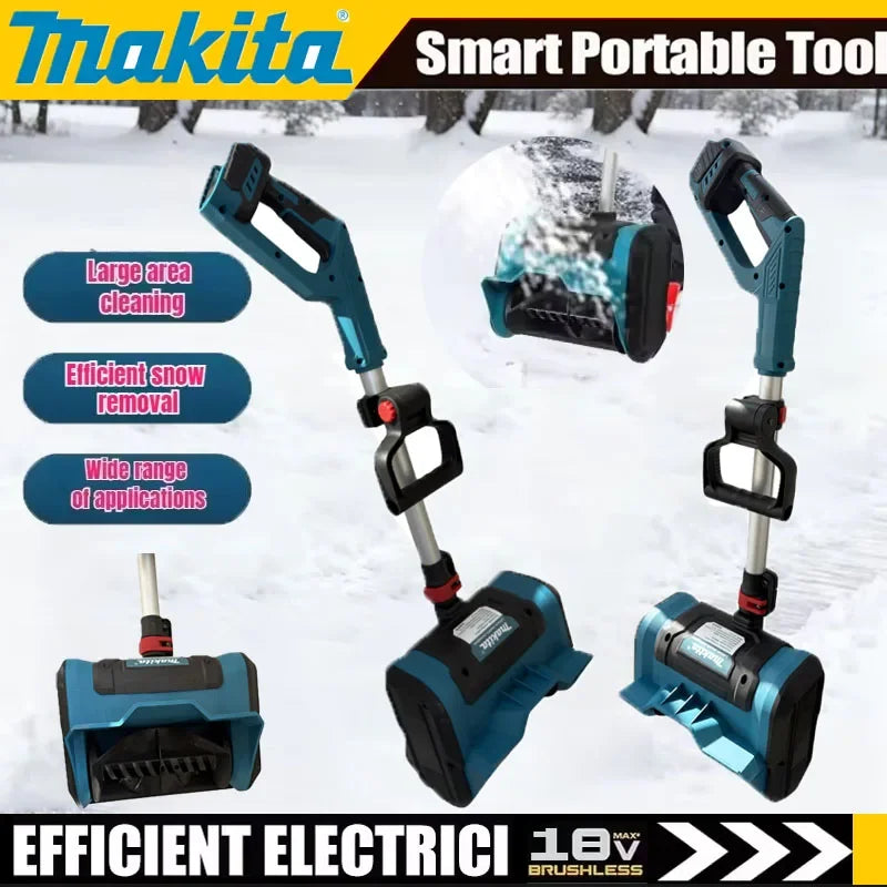 Makita Cordless Snow Shovel Snow Blower Shovel Carbon Steel ABS 21V Cold Resistant Safety with Batteries and for Patio