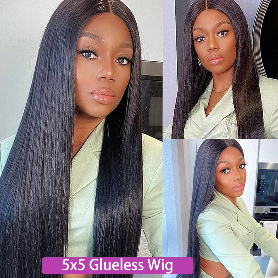 Body Wave Glueless Preplucked Human Wigs Ready To Go 4X4 Human Hair Wigs Pre Cut Ready To Wear Closure 5X5 Brazilian Wig