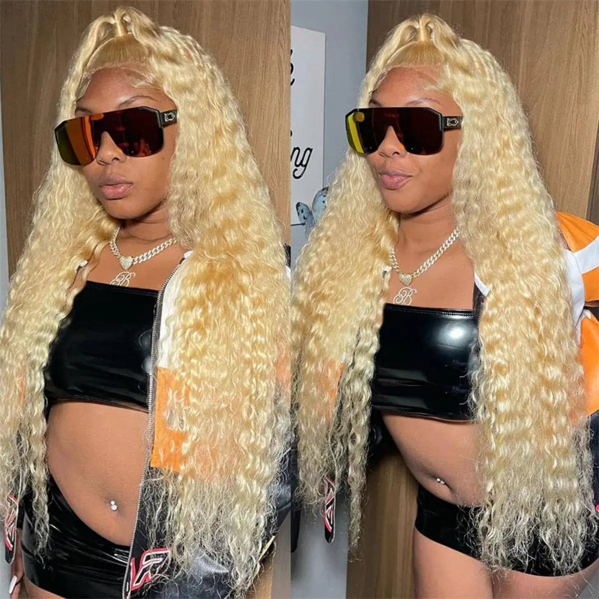 30 Inch 613 Lace Front Wig Human Hair Blonde Wig Human Hair 613 Deep