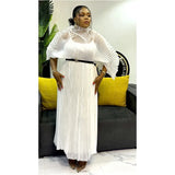 Miyake Folds 2025 Autumn New Loose Dress Hand-made Dolds Elegant Chested Evening Dress