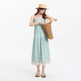 Semir Textured Striped Dress Women Sweet 2025 Summer New Vacation Style Lace Strapless Sundress