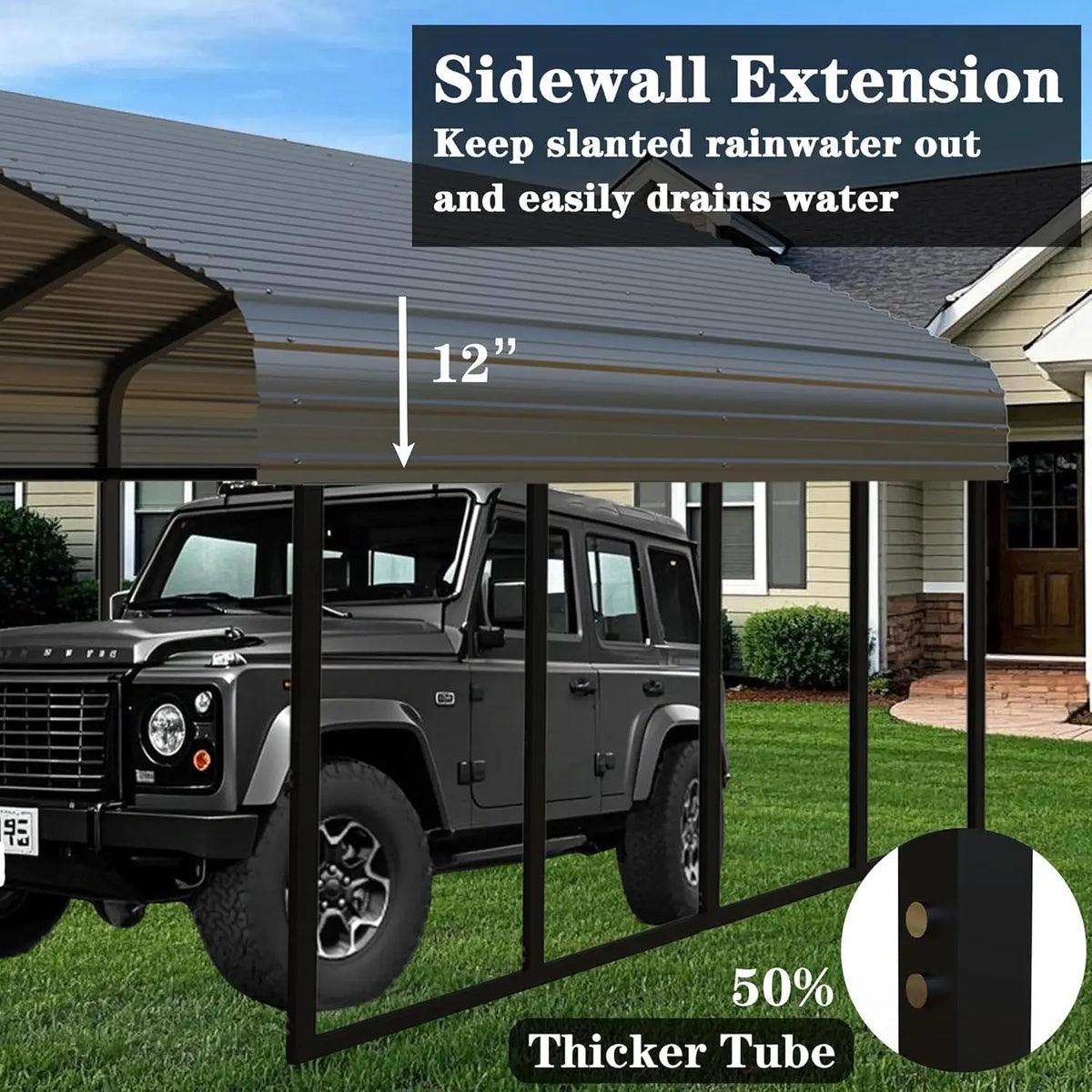 Heavy Duty Galvanized Steel Carport 10x20ft Extra Large All Weather Dual Vehicle RV Boat Shelter Garage Party Tent, Customized