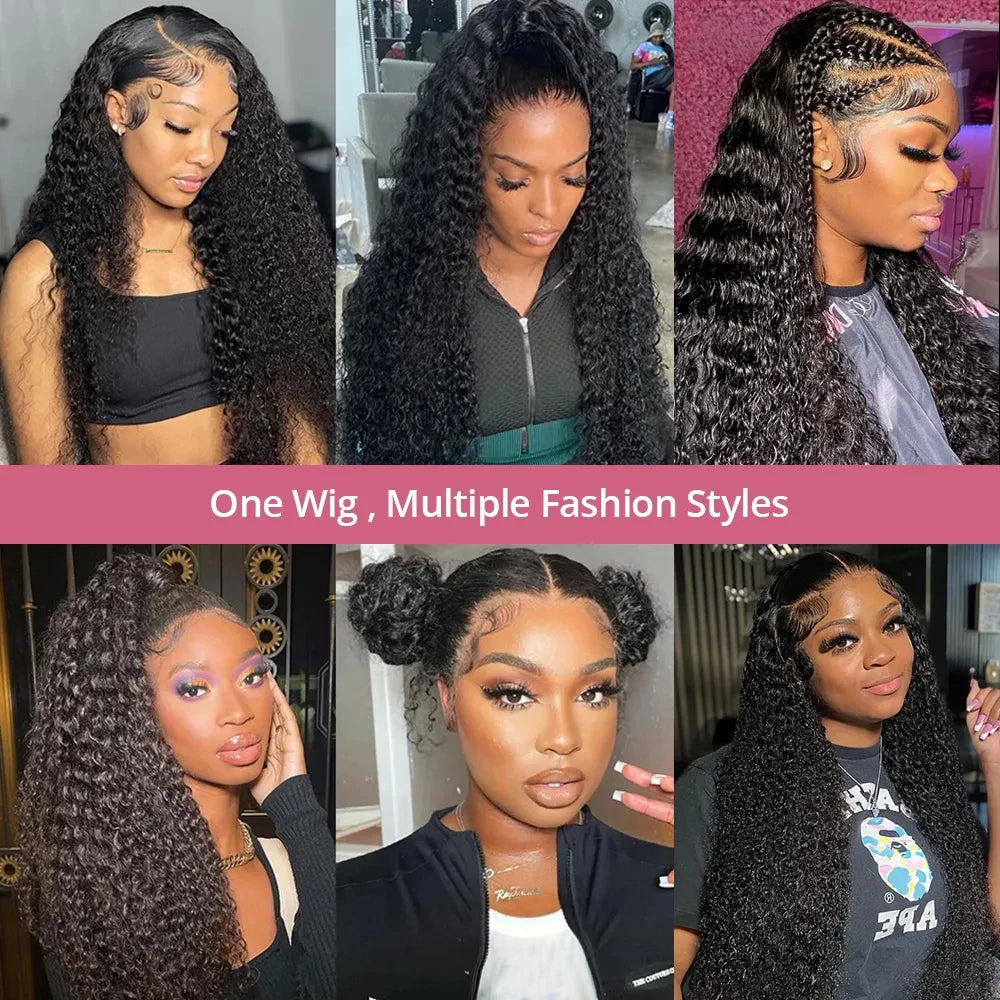 200% Real Density Curly ≥98% Human Hair Wigs For Women 13x6 Hd Lace Frontal Wig 13x4 Deep Wave Lace Front Wig 360 Pre Plucked