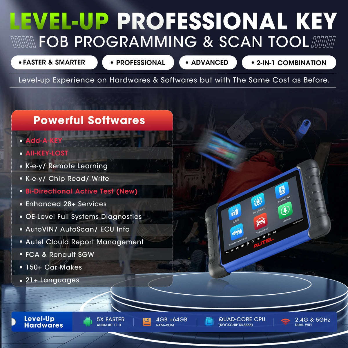Autel MaxiIM IM508S Car Key Programming Tool OBD2 Scanner All-in-One IMMO Key Programmer Work with XP400 PRO PK IM508 KM100
