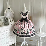 Japanese Kawaii Lolita Style Jsk Dress Women Sweet Cute Bow Lace Ruffles Party Mini Dresses Gothic Y2k Sleeveless Princess Dress