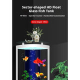 All-in-One AquariumSector-Shaped Vertical Goldfish Tank With Rear Filtration System-Medium Large Fish Aquarium For Living RoomsF