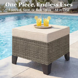 7 Piece Patio Furniture Set, Wicker Patio Conversation Set with Swivel Glider, Loveseat Sofa, 2