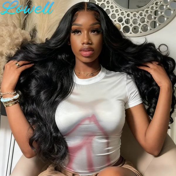 260% Density 13x6 Body Wave Lace Front Wigs Human Hair Pre Plucked 13x4 HD Transparent Lace Frontal Wigs Glueless Human Hair Wig