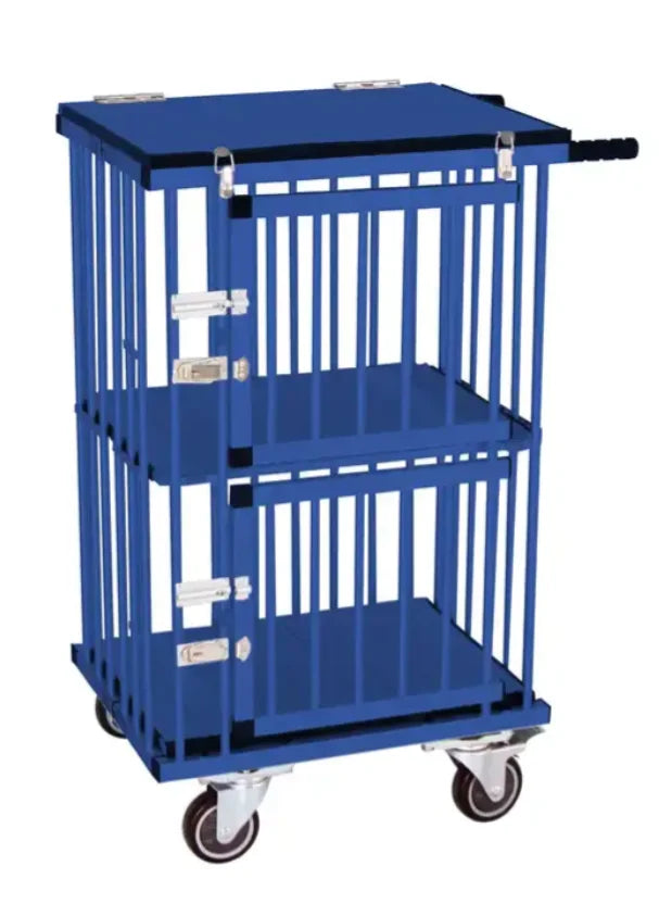 Double Decker Pet Trolley Carrier Pet Show Exhibition Customized Color Aluminum Pet Cage