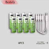 Bestely AA Rechargeable Lithium Battery 1.5V 13600mAh Fast Charging Long Lasting Li-ion Batteries 2000 Cycle with USB- C Cables