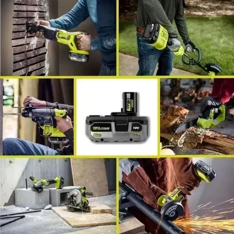 Used for RYOBI high-performance lithium battery 18V low self discharge, suitable for all tools P104, P107 P109 P108