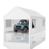 12x20 FT Carport, Heavy Duty Carport Canopy with Roll-up Windows, Portable Garage with Removable Sidewalls & Doors, Boat,Gray