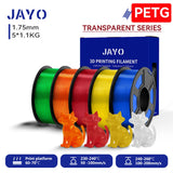 JAYO 3D PETG/PLA/PLA PLUS Filament 1.75mm PLA Filament 5 Rolls For Bambu FDM 3D Printer Neatly Wound 3D Printing Material for 3d