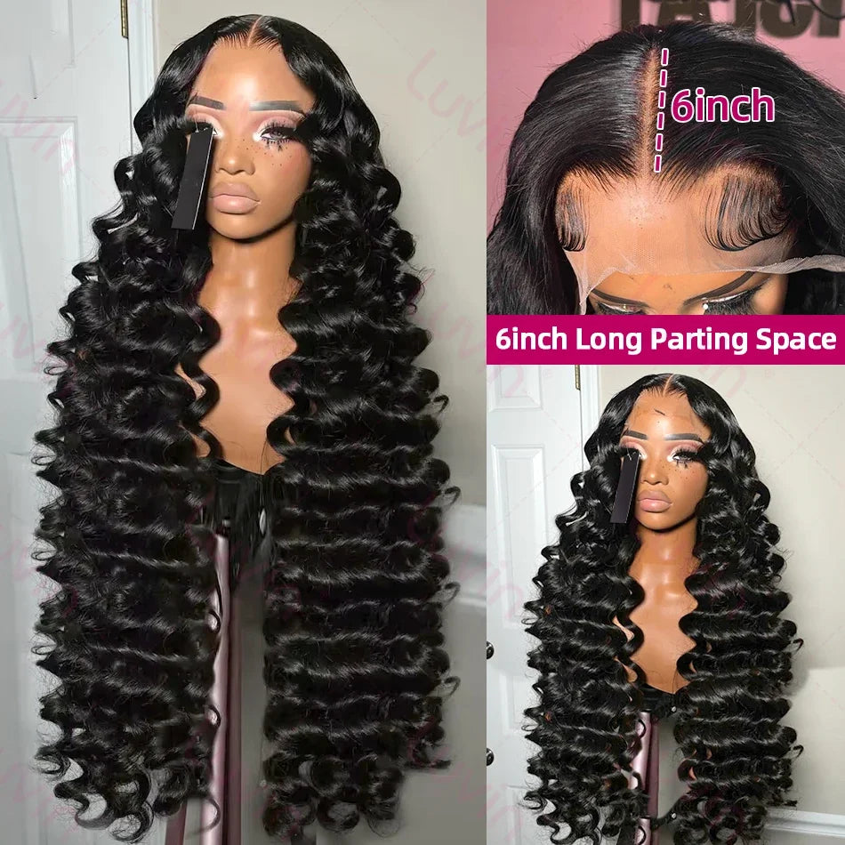 Loose Deep 13x6 Lace Front Human Hair Wig 30 40 Inches Brazilian Water