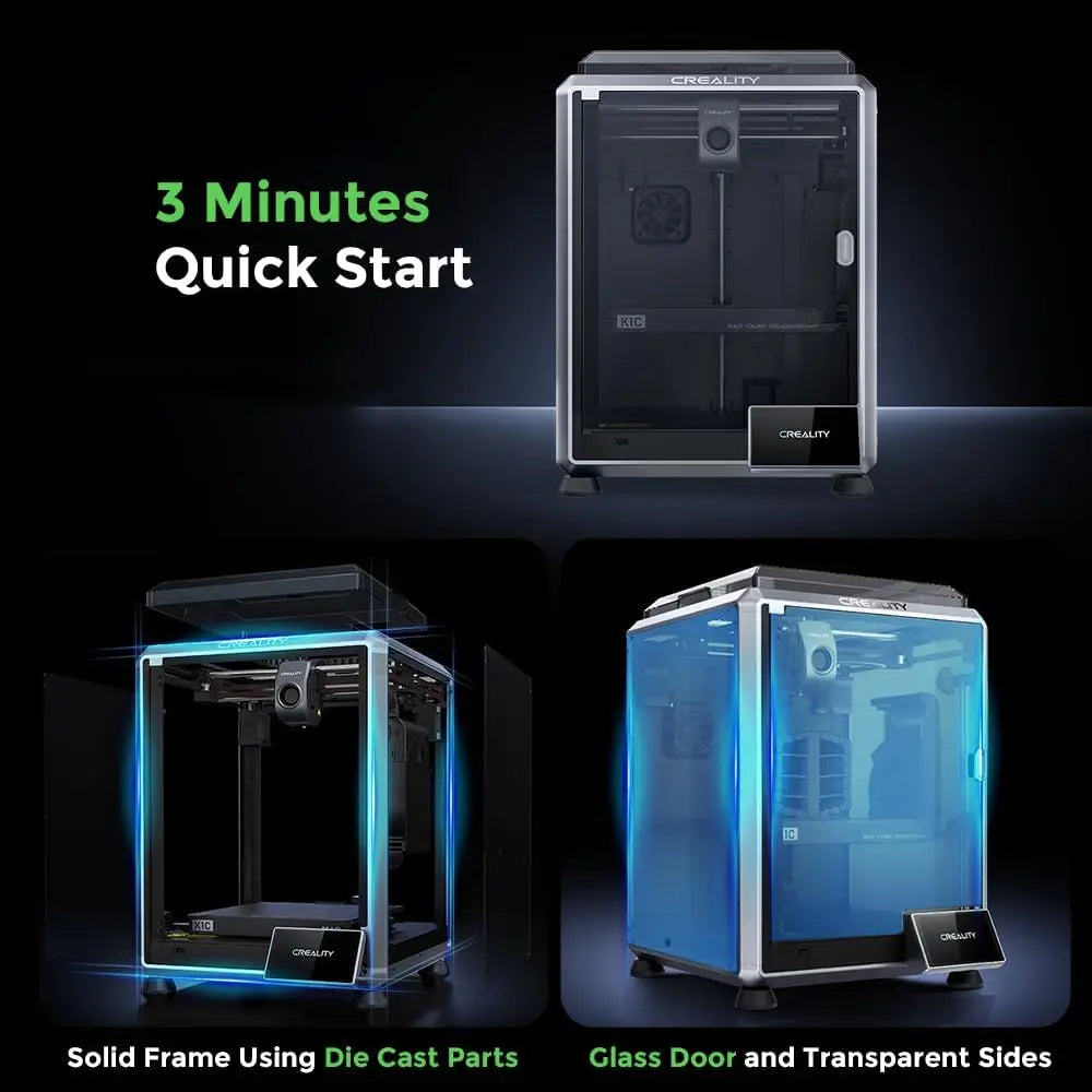Creality K1C 3D Printer 600mm/s Auto Leveling Robust Direct Extruder Tri-Metal Nozzle 300°C Printing with AI Camera K1 3D Printe