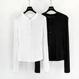 Owen Seak Women Cotton Tee Gothic High Street Bottoming Shirts Clothing Autumn Black Sweater Slim Women Coats Long Sleeves Shirt