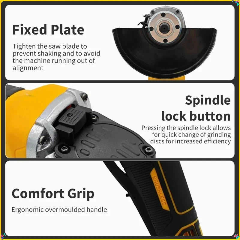 Dewalt 125MM DCG406 Cordless  Angle Grinder 9000RPM Cutting Machine Polishing Machine Tool For 20V Lithium Batteries