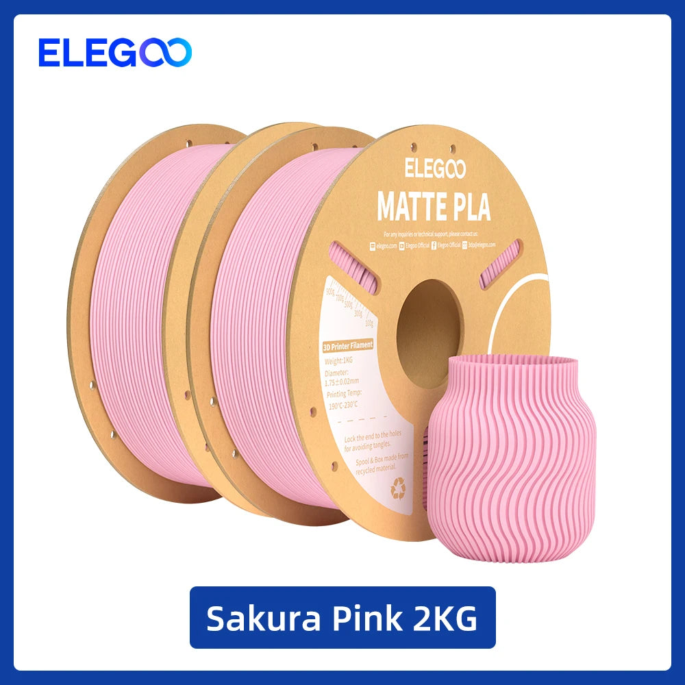 ELEGOO Multiple-Color Matte PLA Filament 1.75mm 2KG/4KG/5KG/10KG For EU US