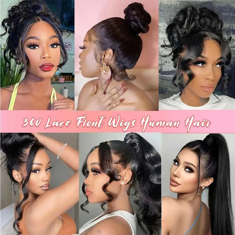 360 Full Lace Wig Human Hair Pre Plucked HD Lace Front Wig 13X4 13x6