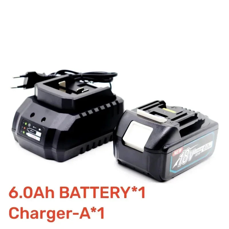 100% NEW BL1830 18V 6000mAh Battery and Charger for Makita 18V Battery Rechargeable Replacement BL1840 BL1850 BL1860 BL Tools