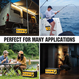 RVPOZWER 12V 300Ah 3840Wh Lithium LiFePO4 Battery 200A BMS for Golf Cart RV Marine Solar Panels Rechargeable Battery