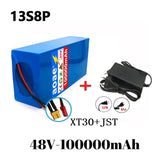 48V 100ah 13s8p lithium-ion battery pack 48V 100000mAh 2000W electric battery, built-in 50A BMS+chargerr