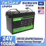 VariCore 24V 100Ah 60Ah LiFePO4 Battery 8-series Lithium Iron Phosphate for Boat Golf Cart Car Lighter Batteries 29.2V Duty-free