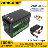 VariCore 24V 100AH 32ah 8s LiFePO4 Battery Lithium Iron Phosphate for 25.6v 29.2V Golf Cart Car Lighter Campervan Batteries