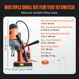 SucceBuy 1300W 1400W 2" Electric Drilling Machine Magnetic Drill Press Boring Diameter Power Drill 810 PRM Drill